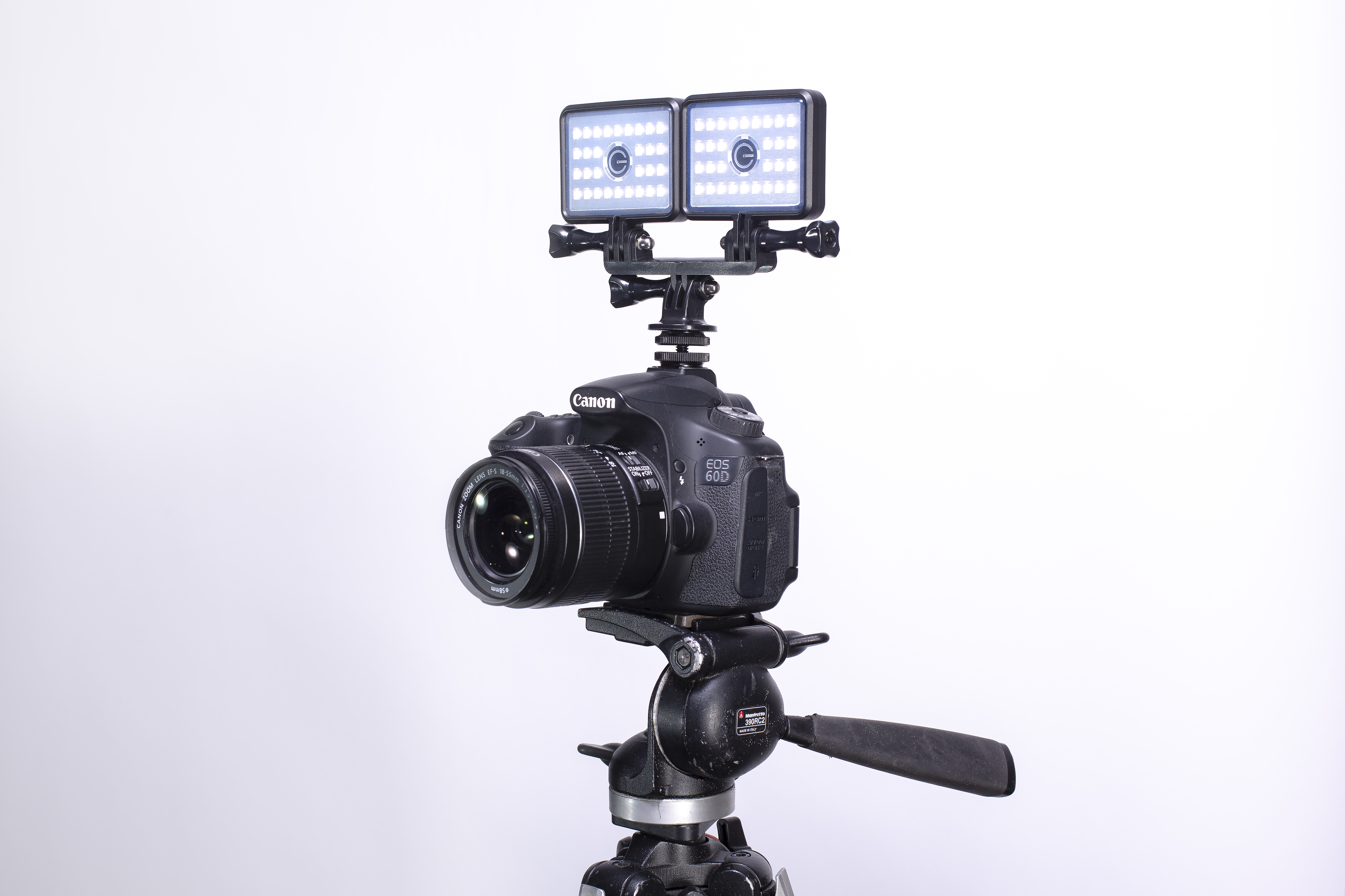 Camera mount two lights