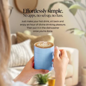Glowstone - Smart Mug - Perfect Temperature Perfect Taste - Classic White - Self-Heating Dishwasher Safe Smart mug in Classic Blue with no Apps or no updates