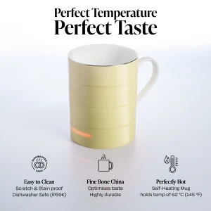 Glowstone Smart Mug Classic Stone - Perfect Temperature Perfect Taste - Classic White - Self-Heating Dishwasher Safe Smart mug in Classic Stone
